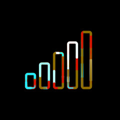 Symbol signal from multi-colored circles and stripes. Red, brown, blue, white
