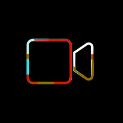 Symbol video from multi-colored circles and stripes. Red, brown, blue, white
