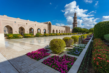 Muscat, Oman. Dec 2019: details of the Sultan Qaboos Grand Mosque. Sultanate of Oman.