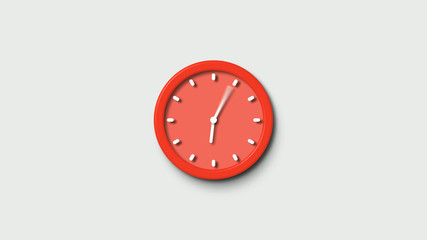 White background red wall clock icon,Clock icon,Counting down clockicon