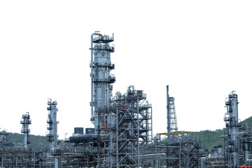 oil refinery industry plant on white background