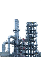 oil refinery industry plant on white background