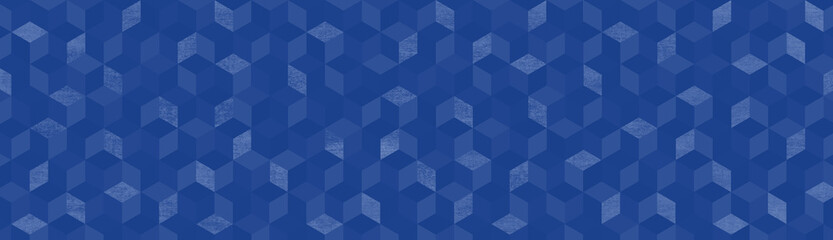 Background　CUBE 　青系幾何学模様の背景イラスト	