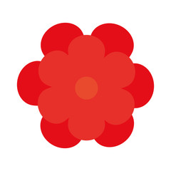 cute flower red color isolated icon vector illustration design