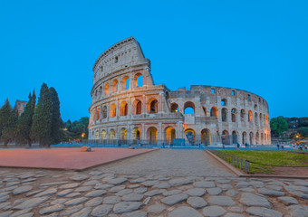 Fototapeta na wymiar Colosseum in Rome - Colosseum is the best famous known architecture and landmark in Rome, Italy