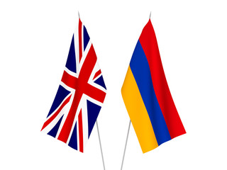 Obraz na płótnie Canvas Great Britain and Armenia flags