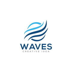 Waves Logo Icon Design Vector
