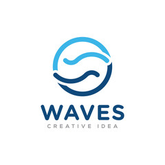 Waves Logo Icon Design Vector