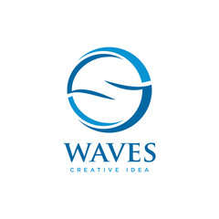 Waves Logo Icon Design Vector