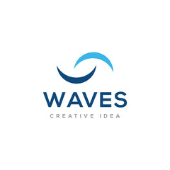 Waves Logo Icon Design Vector