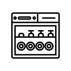 Dishwasher line icon, kitchen and appliance, vector graphics,
