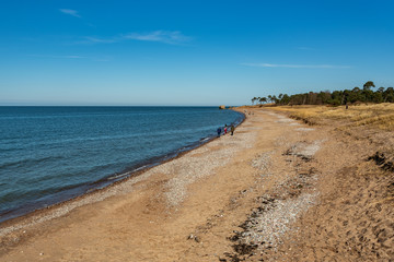 Fototapeta na wymiar View to coastline of Baltic sea.