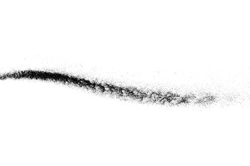 Fototapeta premium Black grainy wave texture isolated on white background. Dust overlay. Dark noise granules. Digitally generated image. Vector design elements. Illustration, Eps 10.