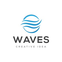 Waves Logo Icon Design Vector