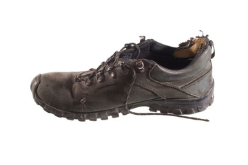 old shoes isolated on white background