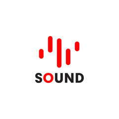 Music sound app logo design vector template