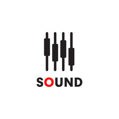 Music sound app logo design vector template