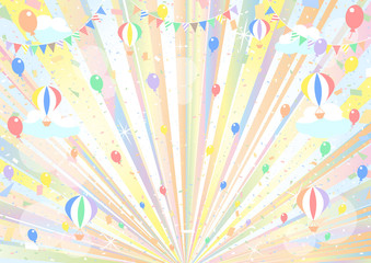 紙吹雪　ガーランド　気球	パステルカラー