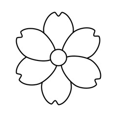 cute flower natural line style icon vector illustration design