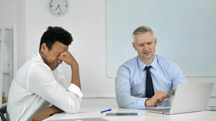 Fototapeta na wymiar Businessmen Reacting to Financial Business Loss at Work