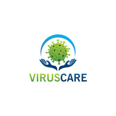 Virus Care Logo Template Design