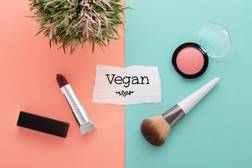 Vegan cosmetic and makeup - obrazy, fototapety, plakaty