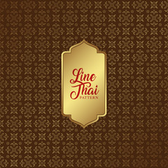 Thai art luxury temple, background pattern decoration for printing, flyers, poster, web, banner, brochure and card concept vector illustration