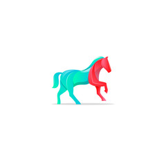 Awesome Gradient Horse Logo Design Professional, Colorful Horse Logo Modern