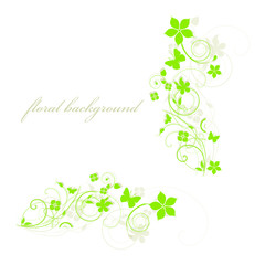 background with flowers and leaves