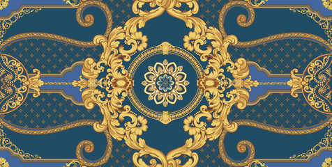 Exquisite baroque design, rococo design, suitable for textile clothing and wallpaper design