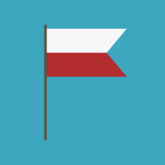 Poland flag icon in flat design. Independence day or National day holiday concept.