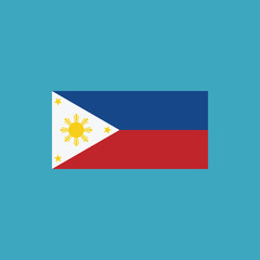 Philippines flag icon in flat design. Independence day or National day holiday concept.