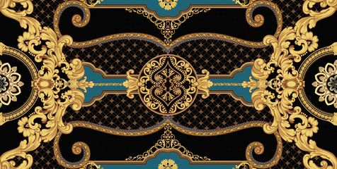 Exquisite baroque design, rococo design, suitable for textile clothing and wallpaper design
