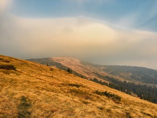 sunset in the mountains