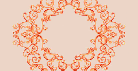 Exquisite baroque design, rococo design, suitable for textile clothing and wallpaper design