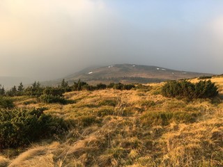 sunset in the mountains