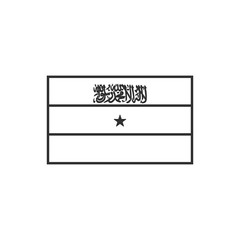 Somaliland flag icon in black outline flat design. Independence day or National day holiday concept.