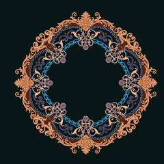 Exquisite baroque design, rococo design, suitable for textile clothing and wallpaper design