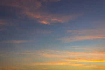 Dusk,Evening sky with colorful sunlight,Beautiful sunset cloud on twilight,majestic peaceful nature background.