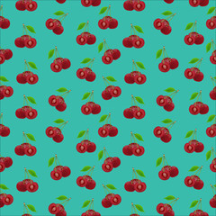 ripe tasty cherry illustration pattern vitamins