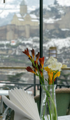 Tbilisi. Georgia is a country. March 2020. The old city. Salalaki District. In mid-March, it began to snow. Outbreaks of the corona virus. Restaurants and cafes are forced to close