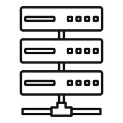 Server rack icon. Outline server rack vector icon for web design isolated on white background