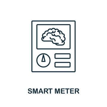 Smart Meter Icon From Iot Collection. Simple Line Smart Meter Icon For Templates, Web Design And Infographics