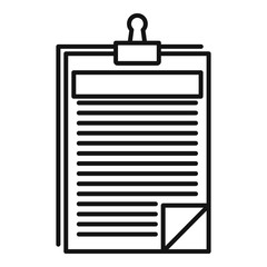 Clipboard icon. Outline clipboard vector icon for web design isolated on white background