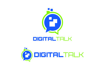 Digital talk for logo design concept, very suitable in various business purposes, also for icon, symbol and many more.