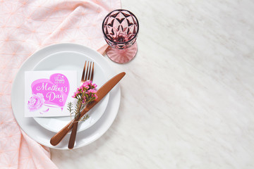 Beautiful table setting for Mother's Day celebration