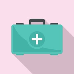 First aid kit icon. Flat illustration of first aid kit vector icon for web design