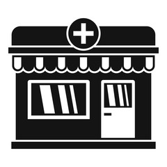Street pharmacy shop icon. Simple illustration of street pharmacy shop vector icon for web design isolated on white background