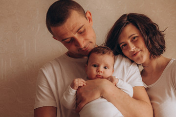 happy family mother, father and son