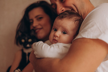 happy family mother, father and son